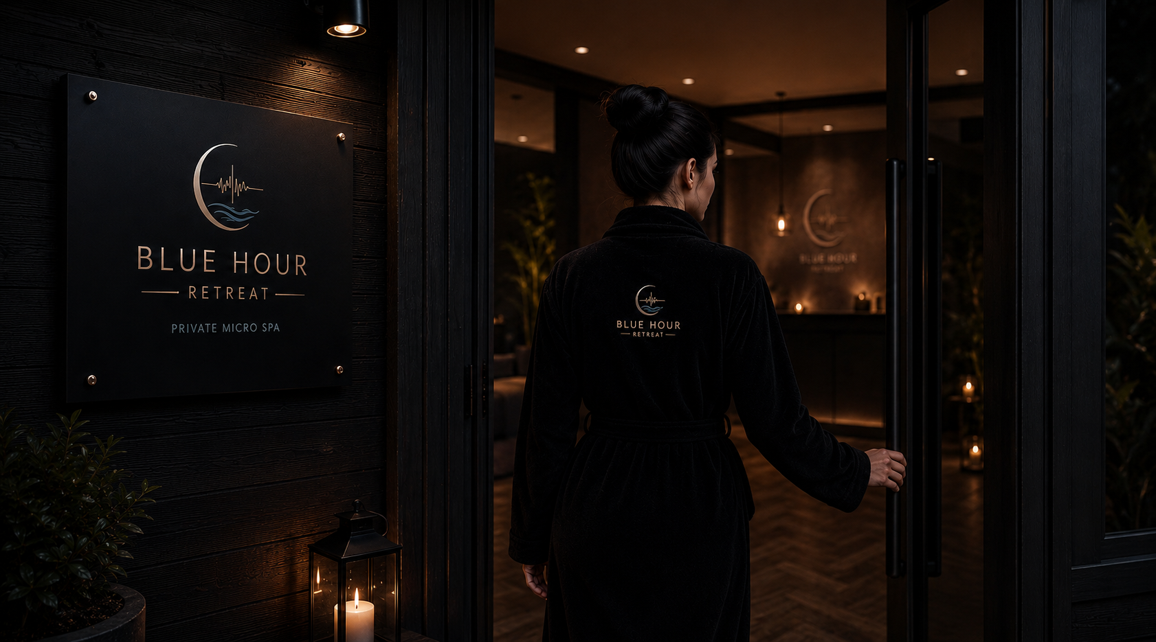 Blue Hour Retreat private micro spa entrance